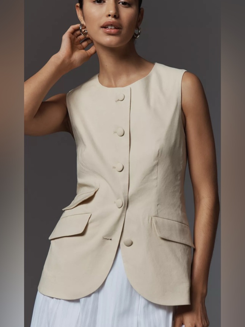 Rag & Bone Slade Crew linen vest NWT